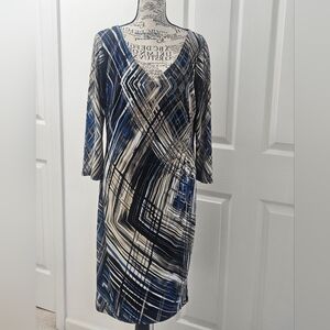 Anne Klein Abstract Pattern Dress .Size 12